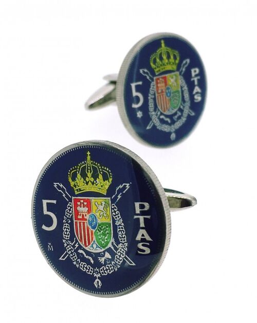 Gemelos 5 PTAS Escudo SM Juan Carlos I